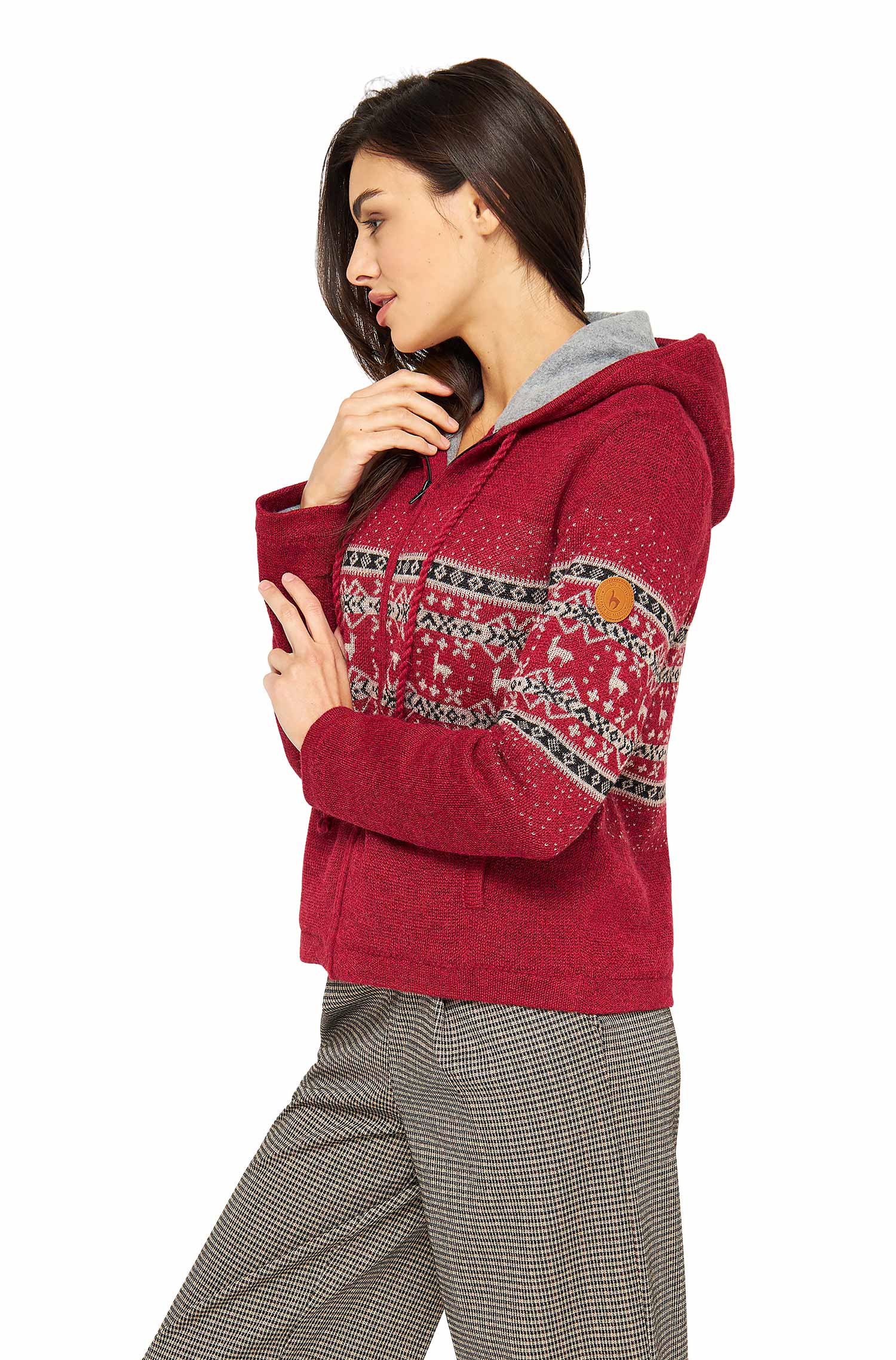 Alpaka Kapuzen Strickjacke NEVADO Grösse M – Bild 3