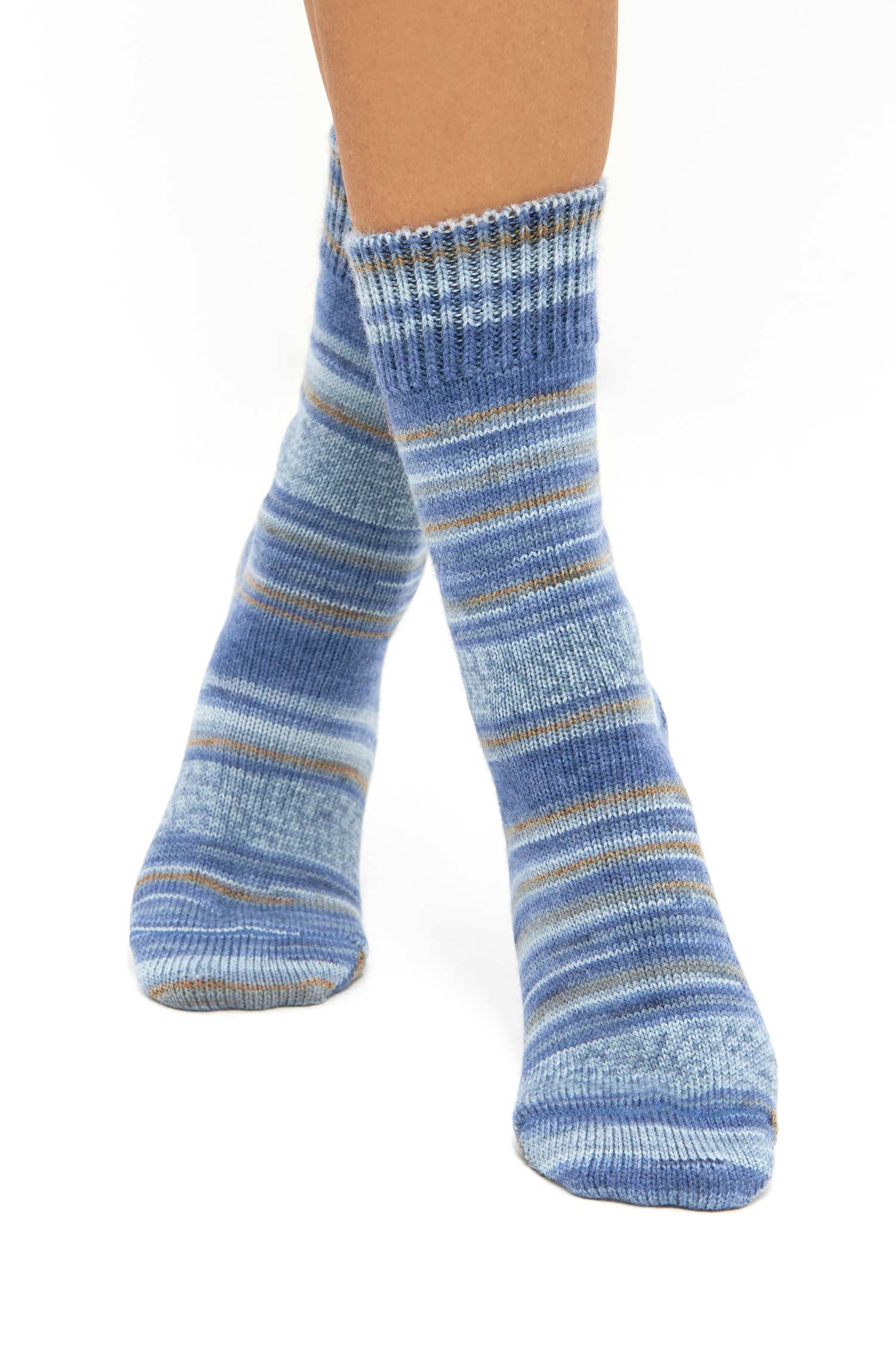 Alpaka Kuschel-Socken HARMONY ocker-blau Gr. 45-48 – Bild 3