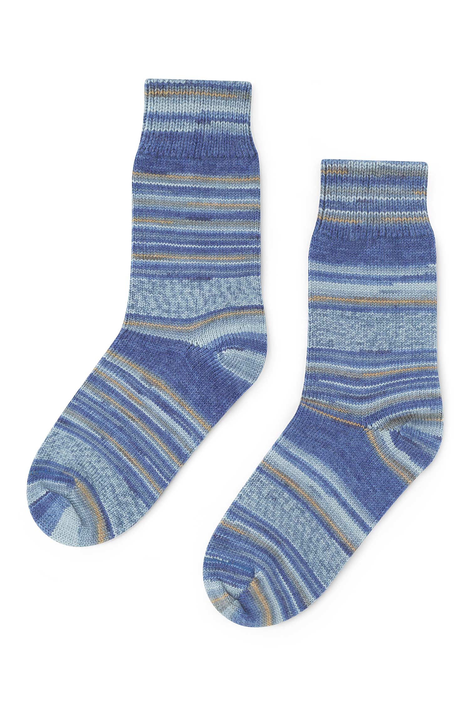 Alpaka Kuschel-Socken HARMONY ocker-blau Gr. 45-48 – Bild 2