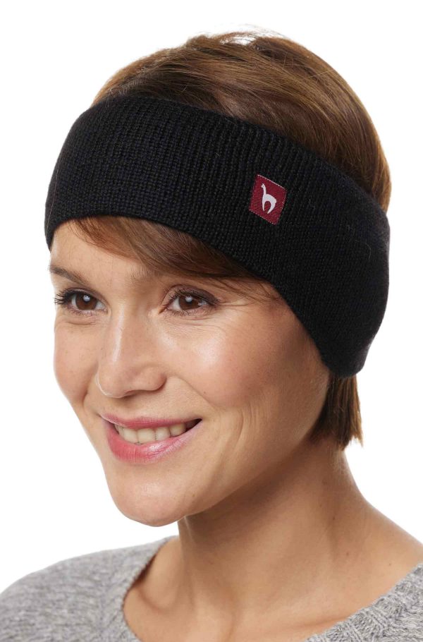 Alpaka Stirnband Uni schwarz
