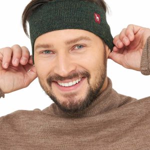 Alpaka Stirnband Uni tannengrün