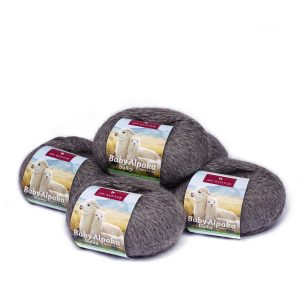 Baby Alpaka Wolle Dunkelgrau