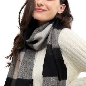 Alpaka Webschal AMIGO schwarz-ecru