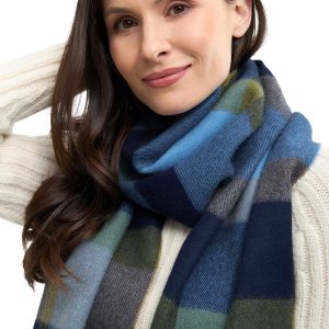 Alpaka Webschal AMIGO blau-grau